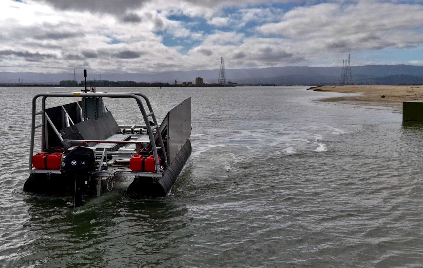 The Caravel during on-water testing.